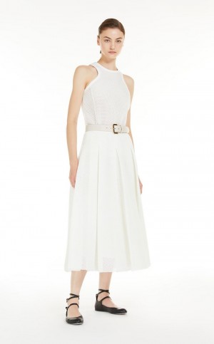 Tops Max Mara Mesh-effect Technical Jersey Platina | MMR593634