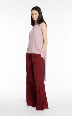 Tops Max Mara Plissado Stretch Jersey Rosa | MMR593664