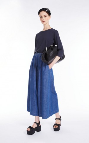 T-shirt Max Mara Jersey Azul Marinho | MMR593653