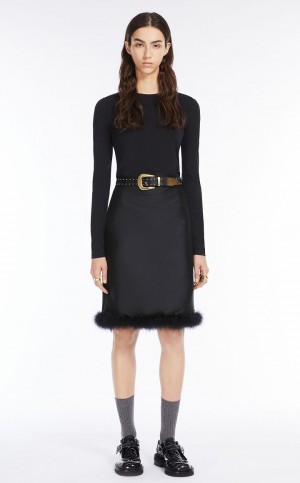 T-shirt Max Mara Leves Jersey Pretas | MMR593676