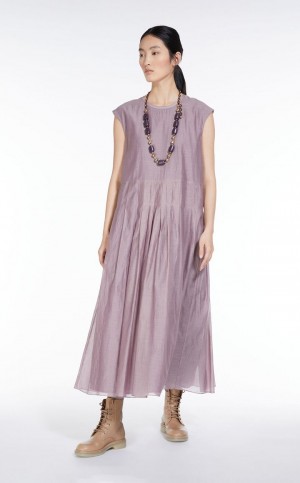 Vestido Max Mara Algodão And Silk Voile Roxo | MMR593400