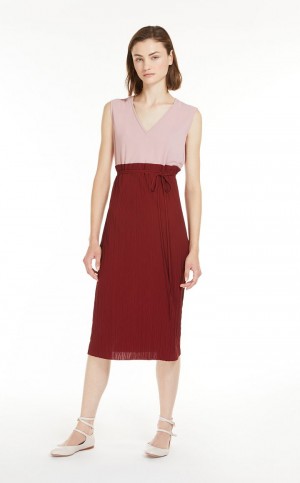 Vestido Max Mara Belted Sheath In Jersey Fabric Fucsia | MMR593296