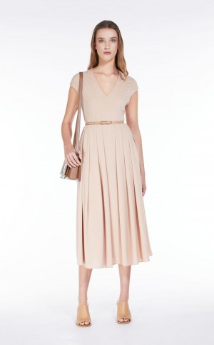 Vestido Max Mara Cady Belted Bege | MMR593342