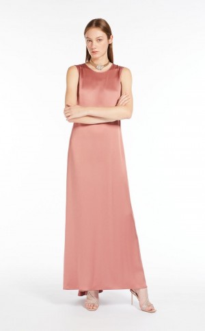 Vestido Max Mara Crepe Envers Satin Rosa | MMR593337