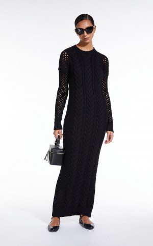 Vestido Max Mara De Malha With Openwork Sleeves Pretas | MMR593362