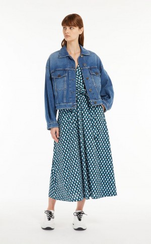 Vestido Max Mara Fit & Flare Jersey Azul Claro | MMR593299