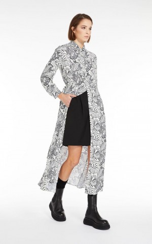 Vestido Max Mara Fit & Flare Viscose Shirt Pretas | MMR593355