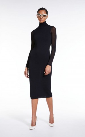 Vestido Max Mara Fitted In Stretch Viscose Pretas | MMR593313