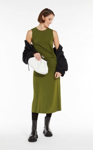 Vestido Max Mara Flared In Crepe Jersey Verdes | MMR593292