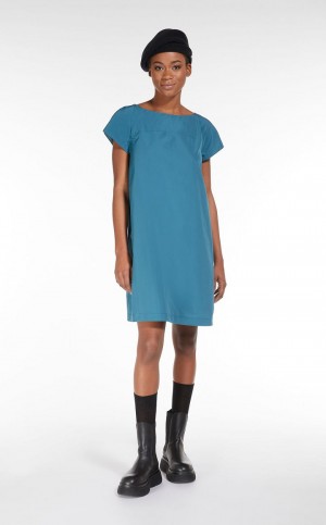 Vestido Max Mara Flared Taffeta Azul Claro | MMR593330