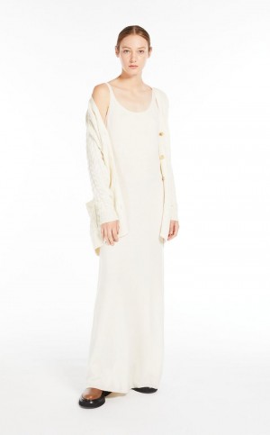 Vestido Max Mara Lã And Cashmere Slip Branco | MMR593305