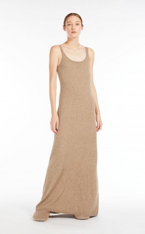Vestido Max Mara Lã And Cashmere Slip Marrom | MMR593303