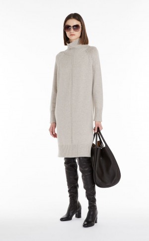 Vestido Max Mara Lã And Cashmere Yarn Bege | MMR593298