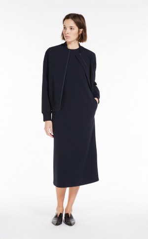 Vestido Max Mara Milano Jersey Azul Marinho | MMR593302