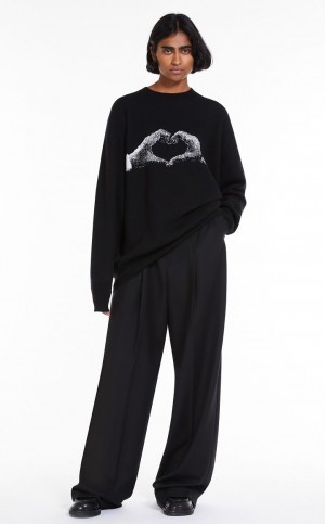 Vestido Max Mara Oversized Cashmere Pretas | MMR593344