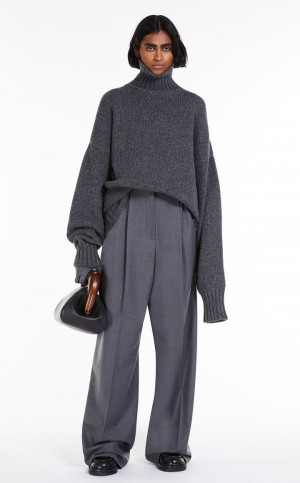 Vestido Max Mara Oversized High-neck Cinzentas Escuro | MMR593289