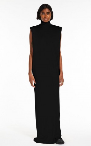 Vestido Max Mara Polo Neck Jersey Pretas | MMR593295