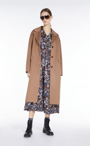 Vestido Max Mara Printed Poplin Azul Marinho | MMR593308