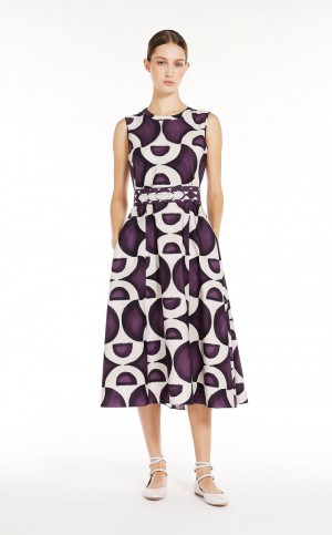 Vestido Max Mara Printed Poplin Roxo Escuro | MMR593403