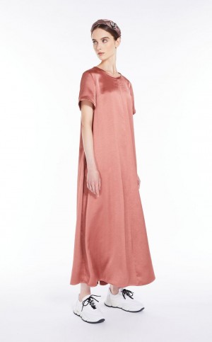 Vestido Max Mara Satin T-shirt Rosa | MMR593317