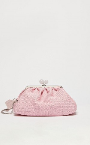 Weekend Bag Max Mara Medium Pasticcinoin Raffia Rosa | MMR594166