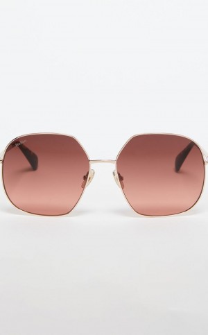 Óculos de Sol Max Mara Metal Marrom Bordeaux | MMR594289